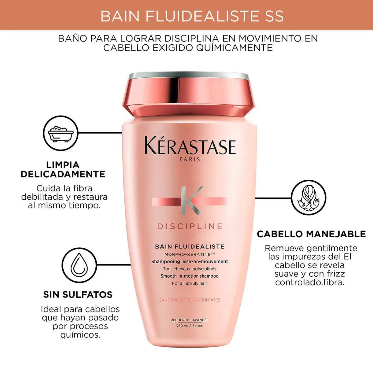 Shampoo AntiFrizz Sin Sulfatos Gentle Discipline 250ml