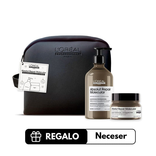 Pack Dúo Molecular CAB MUY DAÑADO: Shampoo 500ml`+ Masq 250ml + REGALO Neceser