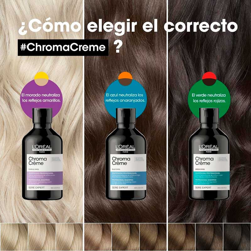 Shampoo Verde Matiza Rojos Chroma Creme 300 ml