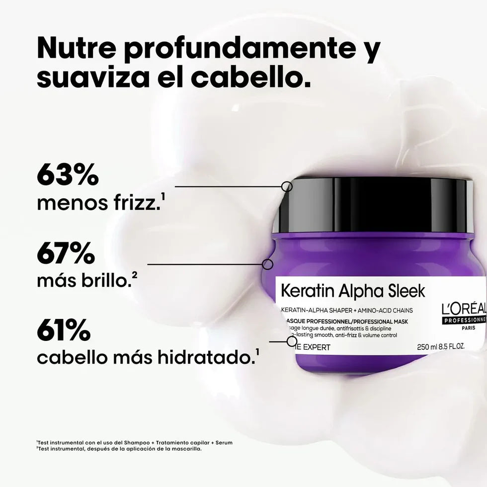 Mascarilla AntiFrizz Cab. Liso Keratin Alpha Sleek