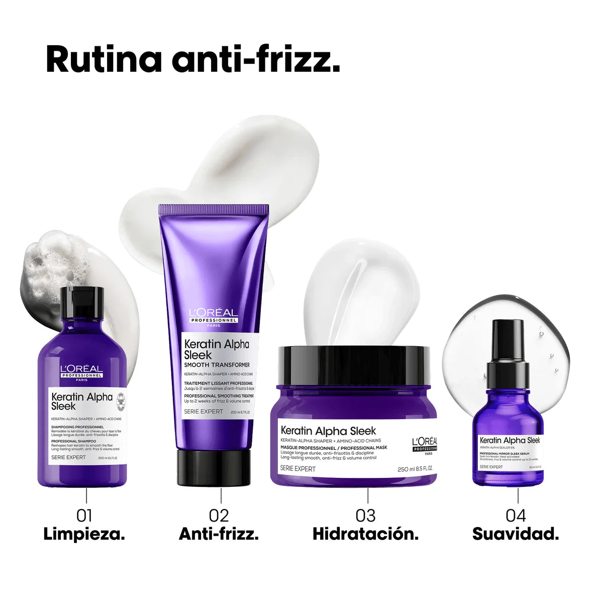 Mascarilla AntiFrizz Cab. Liso Keratin Alpha Sleek